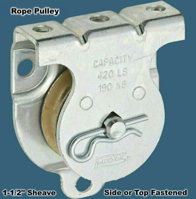 #ad ROPE PULLEY Wall or Ceiling Mount 1 1 2quot; Sheave Side or Top Fastened $13.85