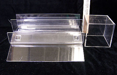 #ad 3 Tier Clear Acrylic Counter Top Display Rack Stand Square Cube Display 2 lot $25.99