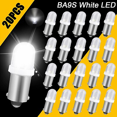 #ad 20x Super White BA9S LED Interior Instrument Panel Gauge Dash Light Bulbs 1815 $8.78