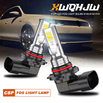 #ad XWQHJW Pair LED Fog Light Bulbs 9145 9140 H10 6000K White Driving Lamp DRL $12.99