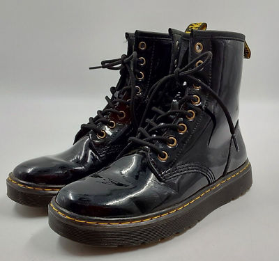 #ad Dr. Martens Black Patent Leather Women#x27;s US Size 8 Men#x27;s US Size 7 Combat Boots $70.95