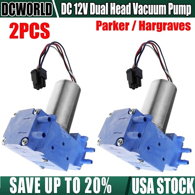 #ad 2PCS Parker Hargraves DC12V Dual Head Brushless Air Pump Vacuum Diaphragm Pump $19.99