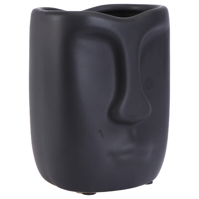 #ad Ceramic Vase Human Face Desk Flower Pot Statue Plant Vase Pottery Office $27.89