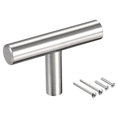 #ad T Bar Pull Handle 2quot; 50mm Long 12mm Dia Stainless Steel Handle Silver Tone 6pcs $13.45