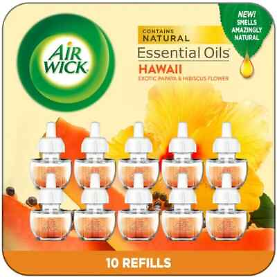 #ad Air Wick Plug in Scented Oil Refill 10ct Hawaii Air Freshener Essential Oil $28.49