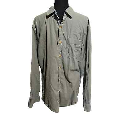 #ad Even Tide Green Brushed Cotton Button Down Shirt Men#x27;s L Large $19.99