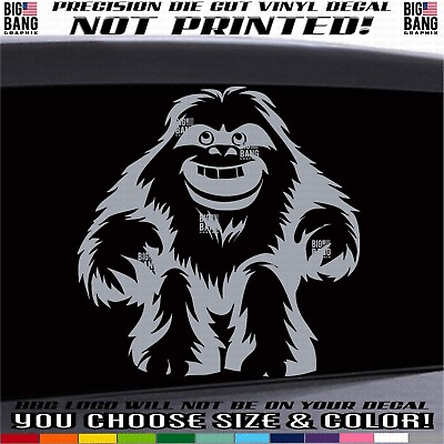 #ad Happy Bigfoot Yeti Sasquatch Vinyl Decal Sticker Big Rig SUV Car Truck RV Camper $25.29
