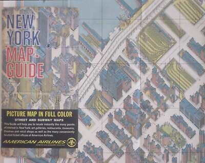 #ad #ad Bollman Isometric Perspective Pictorial Map MIDTOWN MANHATTAN American Airlines $349.99