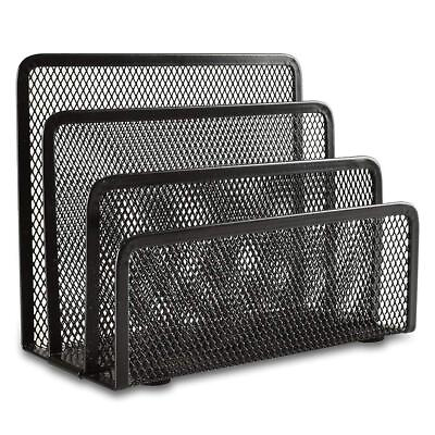 #ad Metal Mesh Desktop File Organizer Letter Mail Sorter with 3 Upright Compartments $14.99