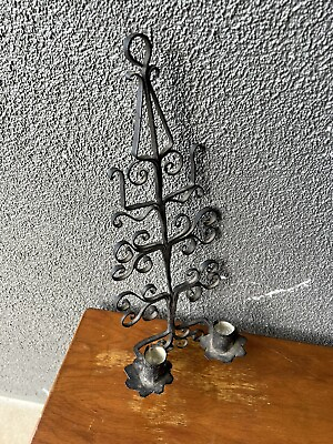 #ad French Scroll Iron Candle Holder Sconce MID CENTURY MODERN Antique EAMES Era $145.00