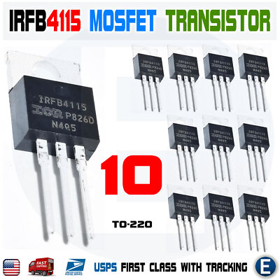 #ad 10pcs IRFB4115 150V 104A TO 220 N Channel MOSFET IRFB4114PBF Power Transistor $13.20