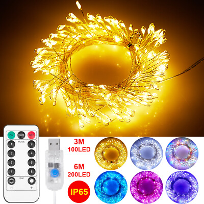 #ad LED Firecracker Waterproof Christmas String Fairy Lights USB Outdoor Xmas Party $12.41