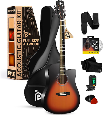 #ad Steel String Acoustic Guitar Kit 4 4 Full Size Cutaway All Wood Guitarra Acusti $101.83