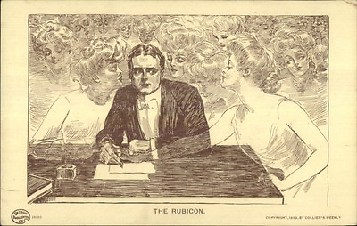 #ad Man at Desk Writing Letter Images of Beautiful Women Fantasy THE RUBICON $4.15