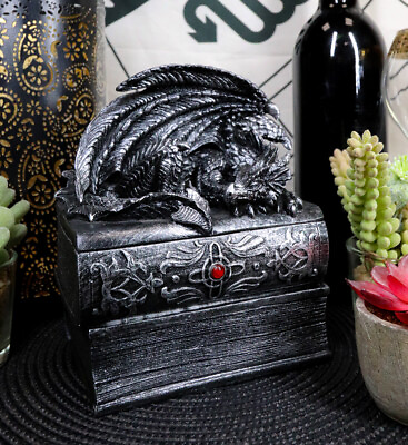 #ad Ebros Medieval Fantasy Dragon Guardian of Knowledge Decorative Jewelry Box $28.95