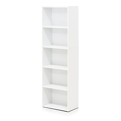 #ad Furinno 5 Tier Reversible Color Open Shelf Bookcase White $55.05