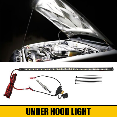 #ad Fit For Vehicle Any White LED Under Light Hood Strip Kit 6000K Automatic on off $11.99