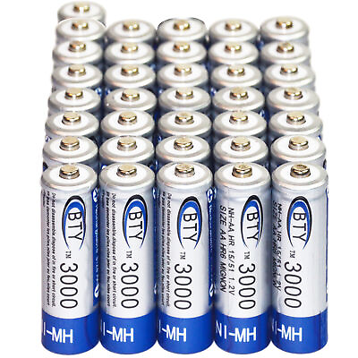 #ad 36 AA 2A 3000mAh NiMH Recycle Rechargeable Battery BTY $35.22
