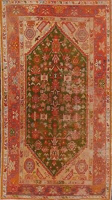 #ad #ad Antique Vegetable Dye Green Oushak Turkish Area Rug Anatoly Hand made Rug 3#x27;x6#x27; $2417.00