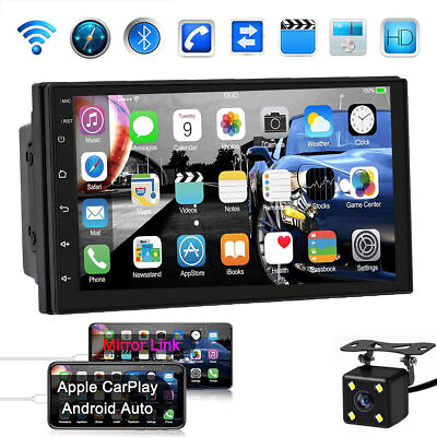#ad 7quot; Car Apple Carplay Radio Android Car Double Touch Screen Stereo Bluetooth GPS $64.99