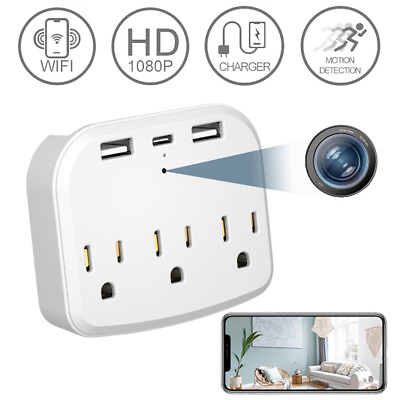 #ad Hidden Camera Wall Charger with Wifi Spy Camera Hidden Cameras Outlet HD 1080 $64.99