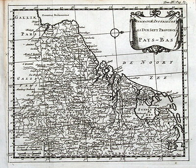 #ad NETHERLANDS Pays Bas 17 Provinces. Sanson original antique map 1721 GBP 35.00