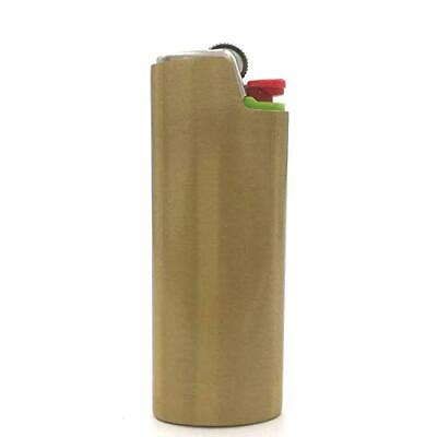 #ad Lighter Case Cover Holder Sleeve Pouches Metal for BIC Full Size Lighter Brass $11.14