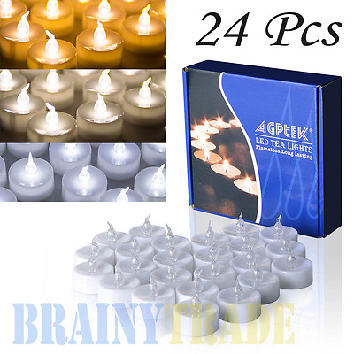 #ad 24 100x Flameless LED Tea Light Flickering Votive Candles Christmas Party Decor $20.99