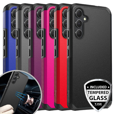 #ad For Samsung Galaxy A15 5G Phone Case Rubber Hard Hybrid Cover Tempered Glass $11.95