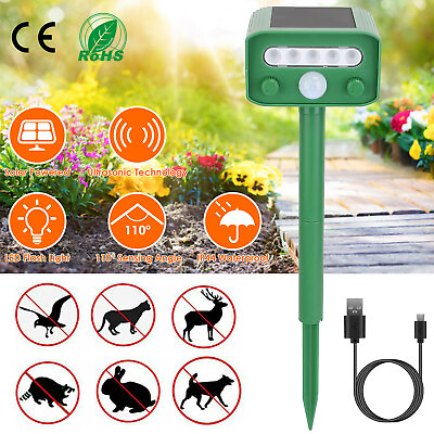 #ad Ultrasonic Animal Repellers USB Repellent Solar for Farm Garden Squirrel Green $20.99