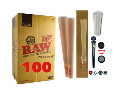 #ad RAW Classic 98 special Size Cone AUTHENTIC 100 pack phily tubeglass cone tip $18.99