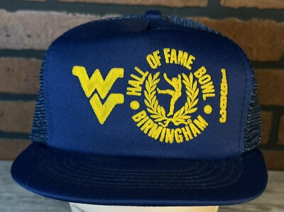 #ad VINTAGE 1983 WVU HALL OF FAME BOWL BIRMINGHAM PREOWNED SNAPBACK TRUCKERS HAT $24.99