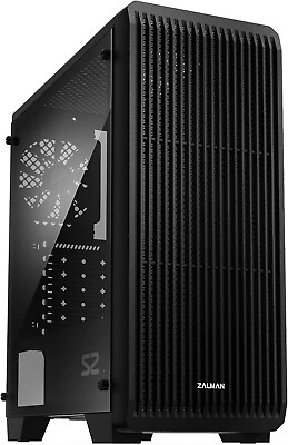 #ad Zalman S2 ATX Mid Tower PC Case Open Box Full Acrylic Side Panel Black $37.99