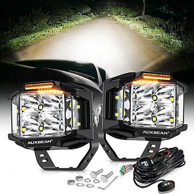 #ad AUXBEAM 5quot; Cube Side Shooter LED Work Light Bar Pods Driving Fog DRL Truck ATVs $145.99