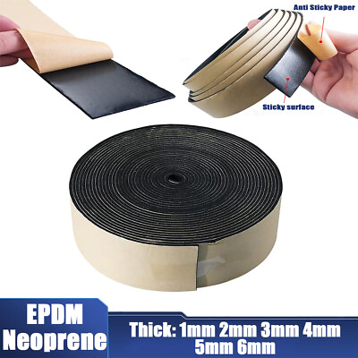 #ad EPDM Neoprene Self Adhesive Backed Foam Sponge Strip Roll Sheet Tape Sticky Seal $84.69