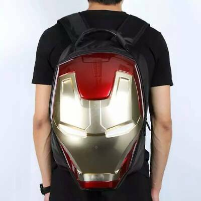 #ad 3D Eyes LED Iron Man Bag Casual Student High Capacity Backpack Helmet Bag Gift $86.89