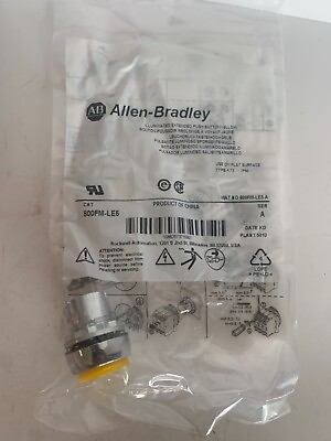 #ad ALLEN BRADLEY 800FM LE5 ILLUMINATED EXTENDED PUSH BUTTON YELLOW $25.00