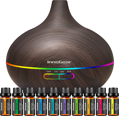 #ad Aromatherapy Diffuser amp; 10 Essential Oils Set 400Ml Diffuser Ultrasonic Diffuser $52.99
