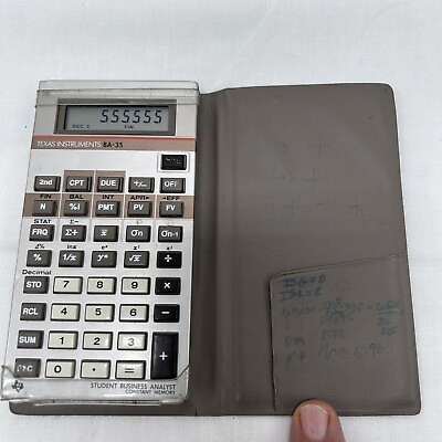 #ad Vintage TEXAS INSTRUMENTS TI BA 35 Student Business Analyst Calculator w Cover $8.99