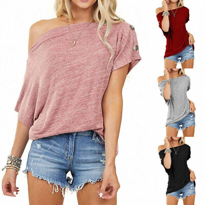 #ad Womens Sexy Girls Cold Off Shoulder Batwing Sleeve T Shirt Baggy Blouse Tee Tops $21.99
