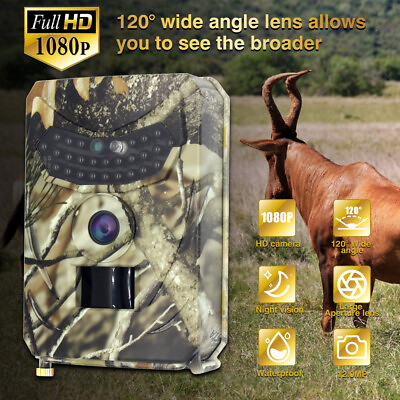 #ad Trail Camera 12MP 1080P HD Hunting Game Camera 3 Infrared Sensors Deer Camera $34.98