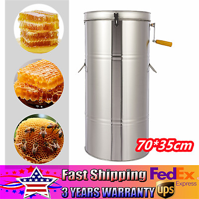 #ad 2 Frame Honey Extractor Manual Spinner Beekeeping Equipment Stainless Steel NEW $102.00