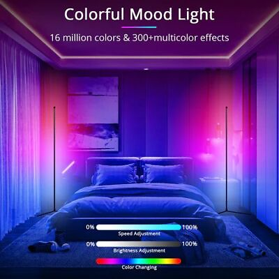 #ad RGB LED Corner Floor Lamp RGBIC Ambient Light App DIY Valentine#x27;s Day Music Sync $31.44