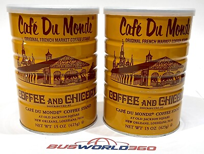 #ad Two 2x Cafe Du Monde Coffee Chicory BRAND NEW Sealed 15 oz Ounce Fine Ground BIN $19.99