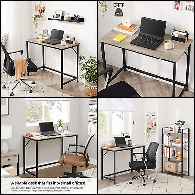 #ad Desk Workstation Study Computer Home Office Small Writing 39 Inch Industria $72.12