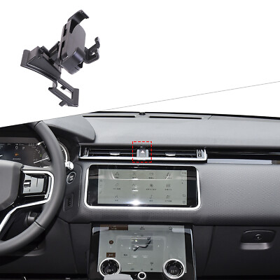#ad Black Central Control Car Phone Holder Bracket Trim For Land Rover Velar 2017 22 $30.35