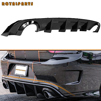 #ad Fits 2015 2024 Dodge Charger SRT OE Style Rear Bumper Diffuser Lip Gloss Black $74.99