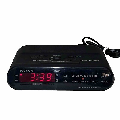 #ad Sony 🔥 Clock Radio DREAM MACHINE ICF C243 AM FM Dual Alarm Digital WORKS GREAT $11.04