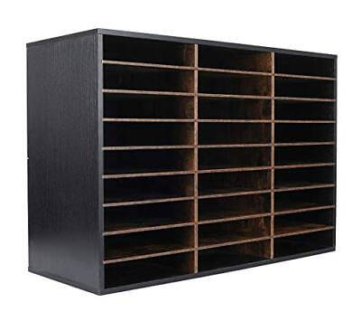 #ad Wood Adjustable Literature Organizer Desktop File Sorter Mail Center Paper St... $199.62