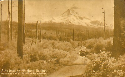 #ad Postcard Antique Auto Road MOUNT HOODOregon Sepia Lithograph c1904 $24.00
